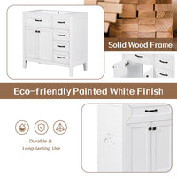 36\" Bathroom Vanity with Sink Combo, Black Bathroom Cabinet with Drawers, Solid Frame and MDF Board
