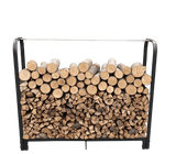 Artibear Firewood Rack Stand 4ft Heavy Duty Logs Holder for Outdoor Indoor Fireplace Metal Wood Pile Storage Stacker Organizer, Matte Black