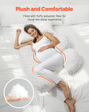 VEVOR Pregnancy Pillows for Sleeping, Adjustable Maternity Pillow for Pregnant Women, Soft Pregnancy Body Pillow with Removable & Washable Cover for Back Belly Hip Support, Lightweight and Portable