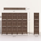 Functional 67" Tall Wood Room Divider & Storage Solution - 5 Panel Privacy Screen with Shelving - Perfect for Bedrooms