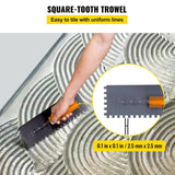 VEVOR Shower Curb Kit, 38\"x60\" Watertight Shower Curb Overlay with 4\" ABS Central Bonding Flange, 4\" Stainless Steel Grate, 2 Cuttable Shower Curb and Trowel, Shower Pan Slope Sticks Fit for Bathr