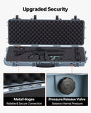 VEVOR Hard Rifle Case, Lockable Rifle Case with Pre-cut Foams, 40 in Gun Storage with Wheels, IP67 Waterproof & Dustproof Movable Large Pistol Storage for Rifles, Shotguns, Airsoft Guns, Grey