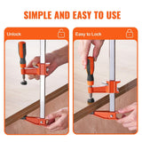VEVOR Bar Clamps for Woodworking, 2-Pack 36" Clamp, Quick-Change F Clamp with 600 lbs Load Limit, 2.5" Throat Depth, Cast Iron and Carbon Steel, Wood Clamps for Woodworking Metal Working