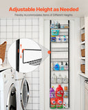 VEVOR Over the Door Pantry Organizer, 9-Tier Pantry Organization and Storage, Heavy-Duty Steel Hanging Spice Rack, Adjustable Wall Seasoning Shelves, for Home Kitchen Laundry Room Bathroom, Black
