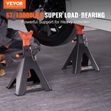 VEVOR Jack Stands, 6 Ton (13,000 lbs) Capacity Car Jack Stands Double Locking, 14.2 -23 inch Adjustable Height, for lifting SUV, Pickup Truck, Car and UTV/ATV, Red, 1 Pair