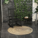 Wooden Outdoor Rocking Chair with Armrests, High Back for Garden, Patio, Balcony, Porch, Black