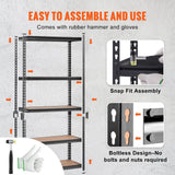 VEVOR Storage Shelving Unit, 5-Tier Adjustable, 2000 lbs Capacity, Heavy Duty Garage Shelves Metal Organizer Utility Rack, Black, 35" L x 18" W x 71" H for Kitchen Pantry Basement Bathroom Laundry