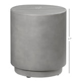 Chic Lightweight Round Side Table - Elegant Concrete Finished Accent Table in Light Gray