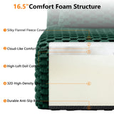 114" Modern L-Shaped Modular Sectional Sofa for Living Room,Flannelette Fabric,Oversized 3-Seater Couch,Deep Seat,Boneless sofa,Movable Ottoman,Buckle connection,Anti-slip Design,No Assembly,Green