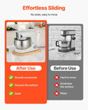 VEVOR Mixer Slider, Oval 14.5 x 9.4-inch, Appliance Slider Compatible with Tilt Head 4.5-5 Qt Stand Mixer, PTFE Feet, Kitchen Countertop Storage Mover Sliding Tray, Natural Wood