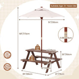 Outdoor Family Picnic Table for Kids with Removable Umbrella - Durable and Stylish Seating