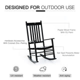 Wooden Outdoor Rocking Chair with Armrests, High Back for Garden, Patio, Balcony, Porch, Black