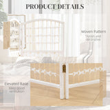Chic 8-Panel Privacy Room Divider - Lightweight Folding Screen for Home Office & Interior Decor, Wave Fiber Design in White