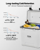 VEVOR Portable Cooler, 38 QT Hard Cooler with Ice Retention, Heavy-Duty Handles and Cup Holder, Lightweight Rigid Material Insulated Portable Cooler, Suitable for Family Picnics and Long Trips