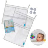 Bath Toy Organisers Set of 2 Large Size 14.16 x 19.67 in and 15.75 x 19.68 in Storage Net Bags for Baby Bathtub Toys 4 Strong Suction Cups Bathroom Shower Caddy Holder Multi Use for Kids Toddlers