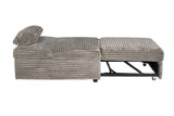 Convertible Wide-Welt Corduroy Sofa Sleeper Sofa Chair W/ Pull-Out Bed Smoke
