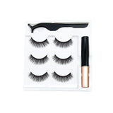 3 Pairs Of Magnetic Eyeliner Liquid False Lashes. Magnetic Adhesive False Lashes. Magnetic Clasp Eyelashes. Magnetic Eyelashes.