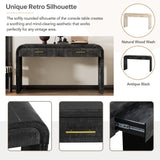 Unique Retro Silhouette Console Table with Open Style,Two Top Drawers for Entrance,Dinning Room,Living Room