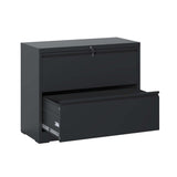 2 Drawer Lateral File Cabinet with Lock – Heavy-Duty Metal Filing Cabinet for Home Office, Space-Saving Wide Storage for Letter/Legal/A4/F4, Silent Full-Extension Slides, Easy-Assembly