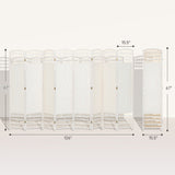 Chic 8-Panel Privacy Room Divider - Lightweight Folding Screen for Home Office & Interior Decor, Wave Fiber Design in White