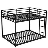 Full over Full Metal Bunk Bed;  Low Bunk Bed with Ladder