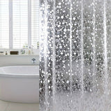 Clear Pebble Shower Curtain Liner 3D Transparent EVA Bathroom Curtain Liner Plastic Waterproof Shower Partition 71x71 Inches with Grommet Eyelets and 3 Weighted Magnets for Bathtub or Stall