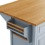 52" Kitchen Island with Drop Leaf, Embossed Texture Kitchen Island on Wheels with Spice Rack, Towel Rack, 2 Doors and 5 Drawers, Kitchen Storage Cart with Adjustable Shelf for Kitchen