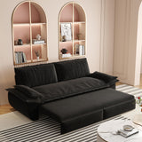 73.2" Queen Pull Out Sofa Bed,3-in-1 Convertible Sleeper Sofa,Multi-Functional Velvet Loveseat Bed,Black(Old Sku:W1885S00050/W1885S00195)