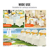 VEVOR Stretch Spandex Folding Chair Covers, Universal Fitted Chair Cover, Removable Washable Protective Slipcovers, for Wedding, Holiday, Banquet, Party, Celebration, Dining (100PCS Beige)