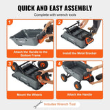 VEVOR Garden Cart, Durable Poly Dump Cart with Simple Assembly Steel Structure, Versatile Dump Wagon with Dual-Function Handle, Handy Wheelbarrow with 800 lbs Load Capacity, 10 inch Wheels