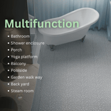 12 x 12 Inch Gray Interlocking Deck Tiles Plastic Waterproof Outdoor All Weather Anti-slip Bathroom Shower Balcony Porch Strong Weight Capacity Upto 440 LBS, Pebble Stone Pattern Pack of 60