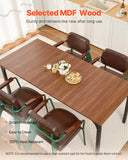 VEVOR Rectangle Dining Table, 71 inch Length Large Wood Tables for 6-8 Person, Farmhouse Dinner Furniture, Rustic Conference Desk with Iron Legs, for Home Kitchen Living Room, Brown(Only Table)