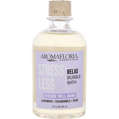 STRESS LESS by Aromafloria FOAMING BUBBLE BATH 9 OZ BLEND OF LAVENDER, CHAMOMILE, AND SAGE
