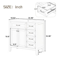 36\" Bathroom Vanity with Sink Combo, Black Bathroom Cabinet with Drawers, Solid Frame and MDF Board