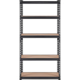 VEVOR Storage Shelving Unit, 5-Tier Adjustable, 2000 lbs Capacity, Heavy Duty Garage Shelves Metal Organizer Utility Rack, Black, 30" L x 12" W x 60" H for Kitchen Pantry Basement Bathroom Laundry