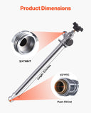 VEVOR 12-Inch Frost-Free Sillcock, 1/2" PTC x 3/4" MHT Hose Bibb, Anti-Siphon Lead-Free Brass Valve, Push-to-Connect Brass Plumbing Fitting, Compatible with PEX, Copper, CPVC Pipes