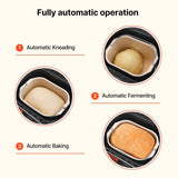 VEVOR Bread Maker, 19-in-1 2LB Dough Machine, Nonstick Ceramic Pan Automatic Breadmaker with Gluten Free Setting, Whole Wheat Bread Making, Digital, Programmable, 3 Loaf Sizes, 3 Crust Colors