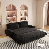 73.2" Queen Pull Out Sofa Bed,3-in-1 Convertible Sleeper Sofa,Multi-Functional Velvet Loveseat Bed,Black(Old Sku:W1885S00050/W1885S00195)