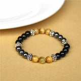 Natural Tiger Eye Bead Elastic Bracelet – Unisex