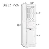Tall Bathroom Cabinet, Freestanding Storage Cabinet with Drawer and Doors, MDF Board, Acrylic Door, Adjustable Shelf