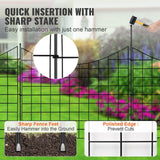 VEVOR Garden Fence, 36.6in(H) x29.5in(L) Animal Barrier Fence, Underground Decorative Garden Fencing with 2.5 Inch Spike Spacing, Metal Dog Fence for the Yard and Outdoor Patio, 5 Pack