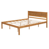 Platform Bed Frame with Headboard , Wood Slat Support , No Box Spring Needed ,Queen