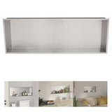 Brushed Stainless Steel Wall Shower  Niche , Double Recessed Shower Shelf for Bathroom