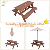 Outdoor Family Picnic Table for Kids with Removable Umbrella - Durable and Stylish Seating