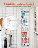 VEVOR Over the Door Pantry Organizer, 9-Tier Pantry Organization and Storage, Heavy-Duty Steel Hanging Spice Rack, Adjustable Wall Seasoning Shelves, for Home Kitchen Laundry Room Bathroom, White