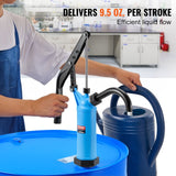 VEVOR Drum Pump, 9.5 oz. Per Stroke, Lever-Action Barrel Pump, Fits 5-55 Gallon Drums with 3-Section Suction Tube Assembly & Hose, Hand Operated, Designed to Transfer Water, Alcohol, Corrosive Liquids