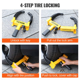 VEVOR Wheel Lock, 2 Packs Universal Wheel Clamp Lock, Adjustable Anti Theft Trailer Lock Wheel Clamp, Heavy-duty Steel Tire Lock for ATV RV SUV Car Golf Cart Boats Motorcycles, with 6 Keys