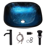 Above Counter Artistic Tempered Glass Bathroom Sink Transparent Counter Top Bathroom Single Bowl Vessel Basin