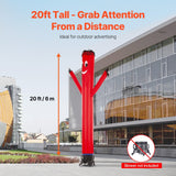VEVOR Inflatable Tube Man Attachment, 20-Feet Tall, Wacky Wavy Wind Flying Dancing Tube Guy, Arm Flailing Sky Air Puppet, 18'' for Outdoor Advertising Business Store (Blower Not Included)
