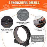 VEVOR Wooden Cat Exercise Wheel, 43.3" Large Cat Treadmill Wheel for Indoor Cats, Cat Running Wheel with Detachable Carpet & Cat Teaser for Running/Walking/Training, Suitable for Most Cats Black